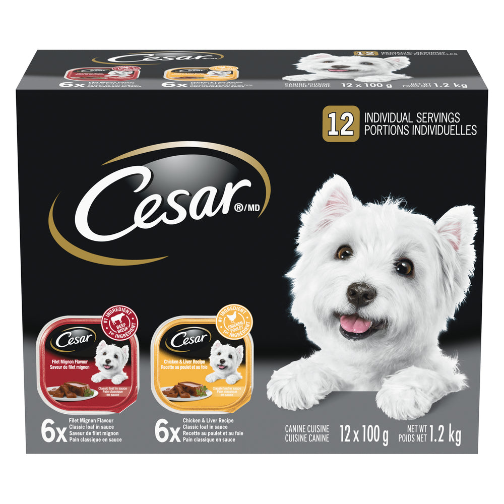 CESAR FILET MIGNON DOG FOOD, 6 X 12 X 100 G