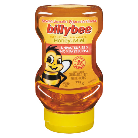 BILLYBEE NON-PASTEURIZED LIQUID HONEY, 12 X 375 G