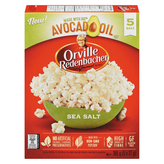 ORVILLE REDENBACHER'S AVOCADO POPCORN 5PK, 6 X 5 X 77 G