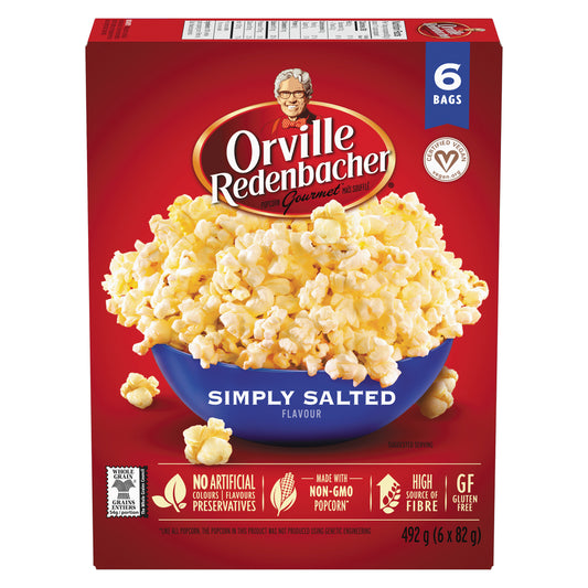 ORVILLE REDENBACHER'S SIMPLY SALTED, 6 X 492 G