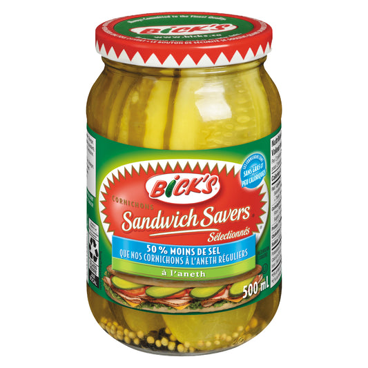 BICKS SANDWICH PICKLES SEA SALT, 12 X 500 ML