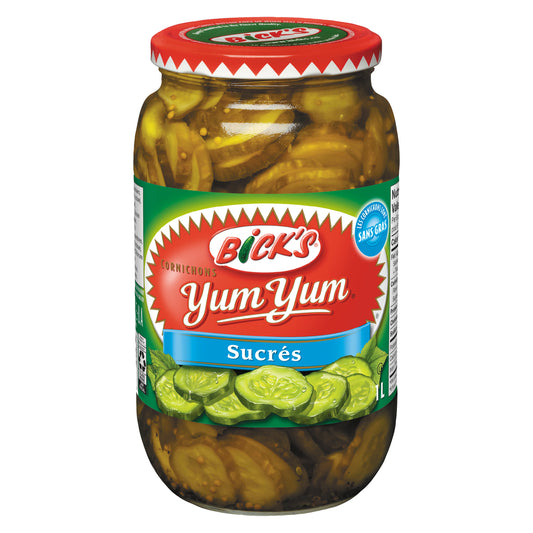 BICKS YUM YUM SWEET PICKLES, 12 X 1 L