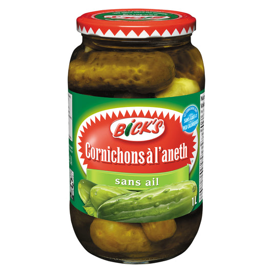 BICKS DILL PICKLES WITHOUT GARLIC, 12 X 1 L