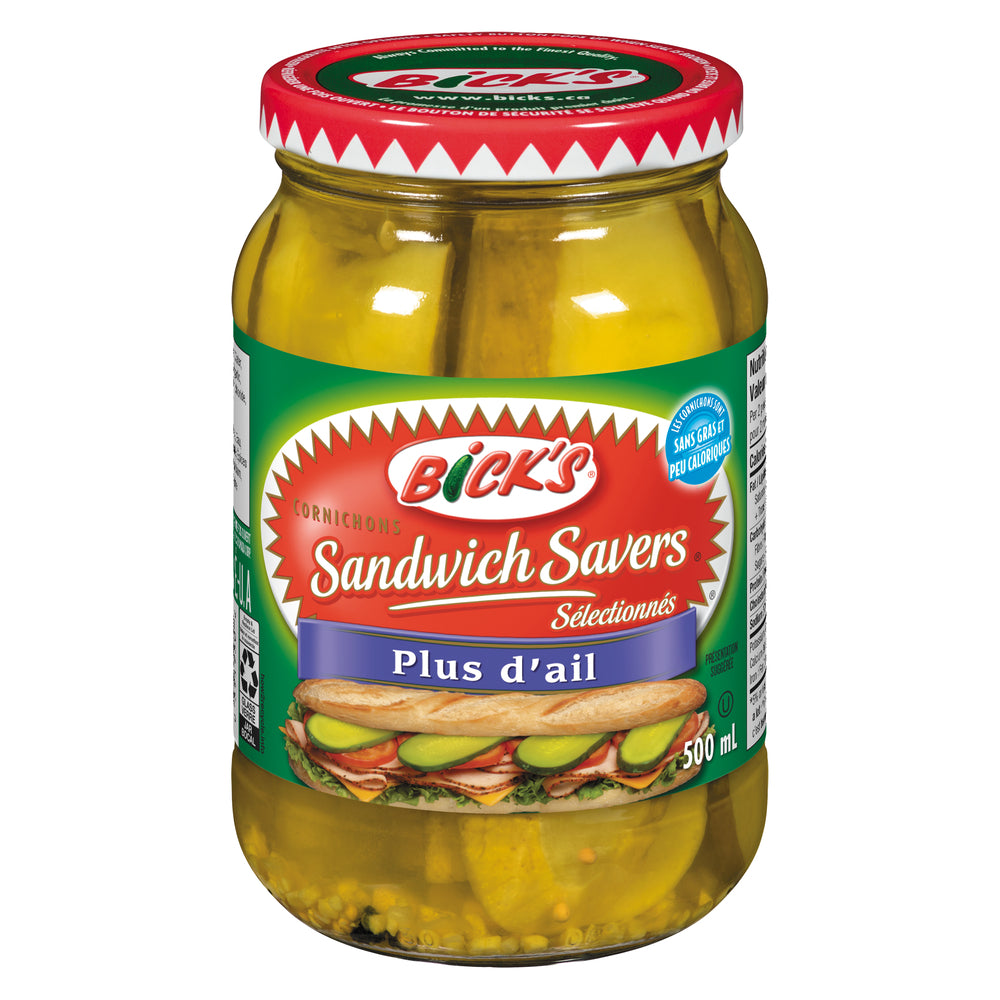 BICKS SANDWICH STACK GARLIC PICKLES, 12 X 500 ML