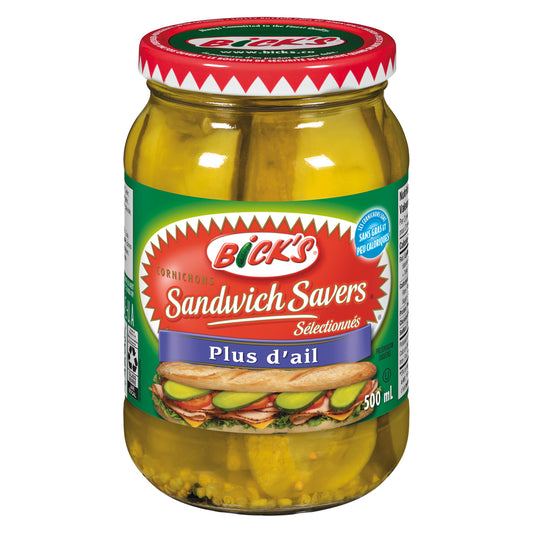BICKS SANDWICH STACK GARLIC PICKLES, 12 X 500 ML