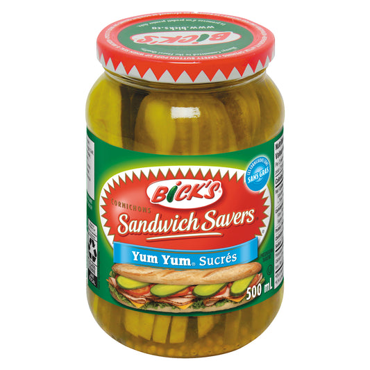 BICKS SANDWICH YUM YUM PICKLES, 12 X 500 ML