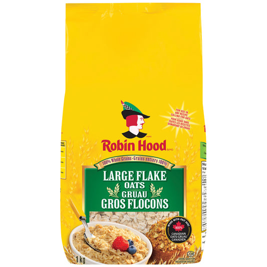ROBIN HOOD LARGE FLAKE OATS, 8 X 1 KG