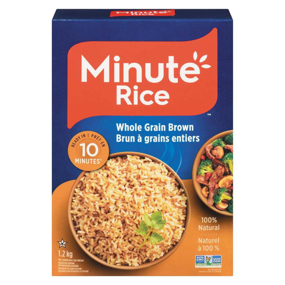 MINUTE RICE BROWN RICE WHOLE GRAIN, 12 X 1.2 KG
