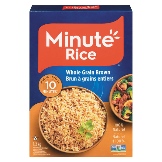 MINUTE RICE BROWN RICE WHOLE GRAIN, 12 X 1.2 KG