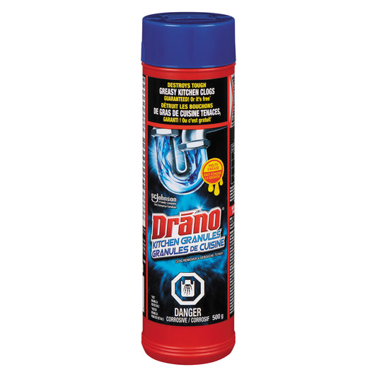 DRANO PIPE CLEANER CRYSTALS, 6 X 500 G
