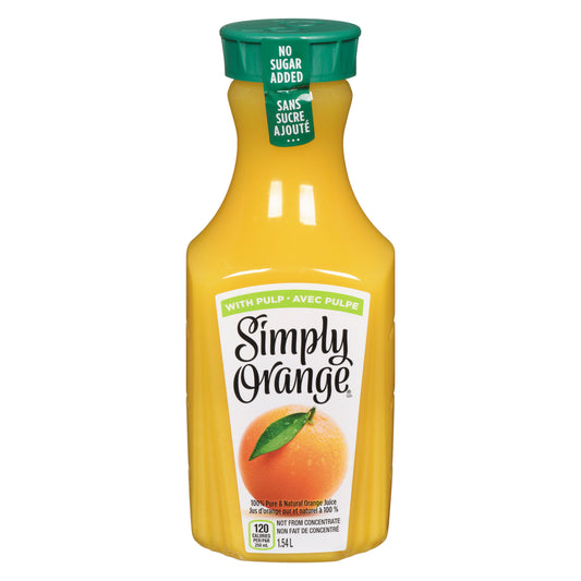 SIMPLY ORANGE JUICE WITH PULP, 6 X 1.54 L