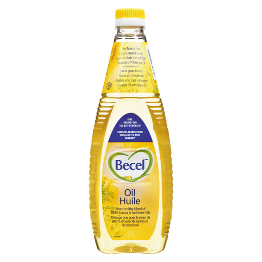 BECEL SUNFLOWER AND CANOLA OIL 100%, 12 X 1 L