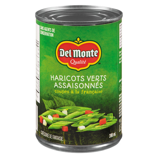 DEL MONTE SEASONED GREEN BEANS, 24 X 398 ML