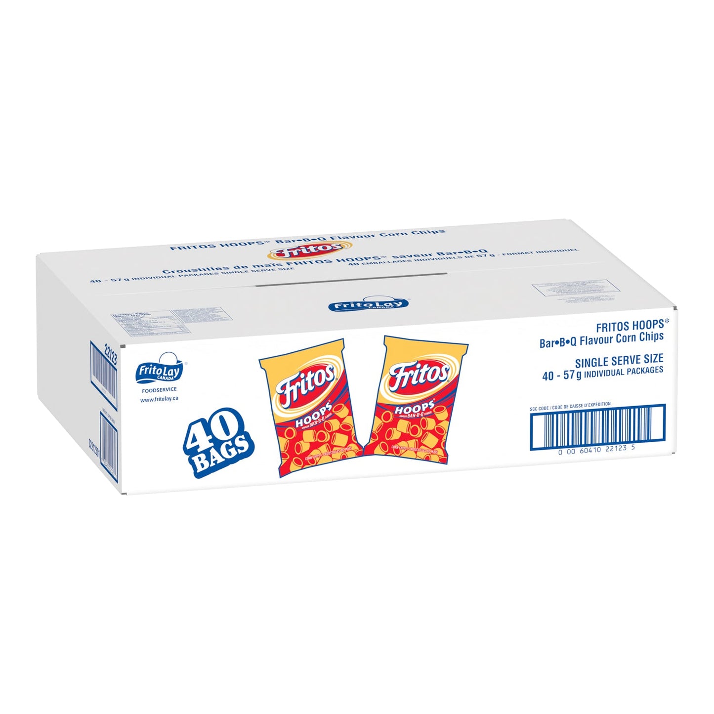 FRITOS, HOOPS BAR-B-Q CORN CHIPS, 40 X 57G