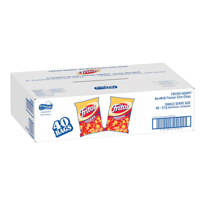 FRITOS, HOOPS BAR-B-Q CORN CHIPS, 40 X 57G