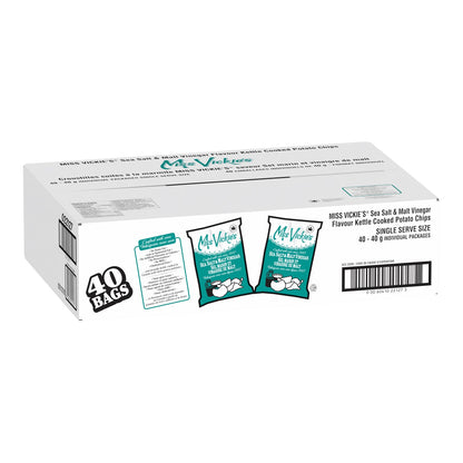 MISS VICKIES, SEA SALT & MALT VINEGAR, 40 X 40G