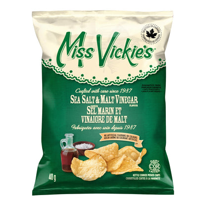 MISS VICKIES, SEA SALT & MALT VINEGAR, 40 X 40G