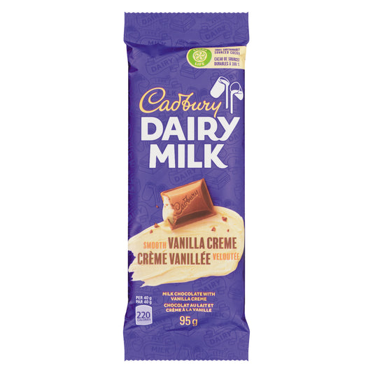 CADBURY DAIRY MILK VANILLA CREME CHOCOLATE, 21 X 95 G
