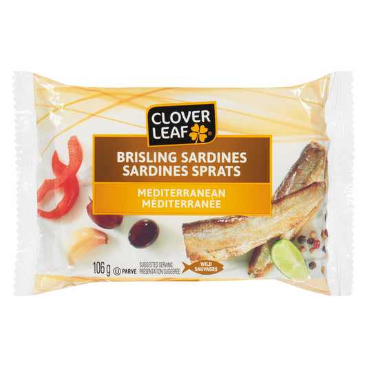 CLOVERLEAF BRISLING SARDINES MEDITERRANEAN, 12 X 106 G