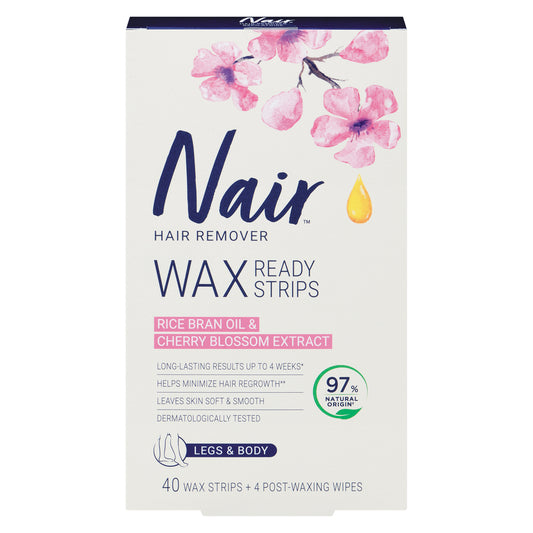 NAIR READY-TO-USE WAX STRIPS FOR LEGS & BODY, 6 X 40 UN