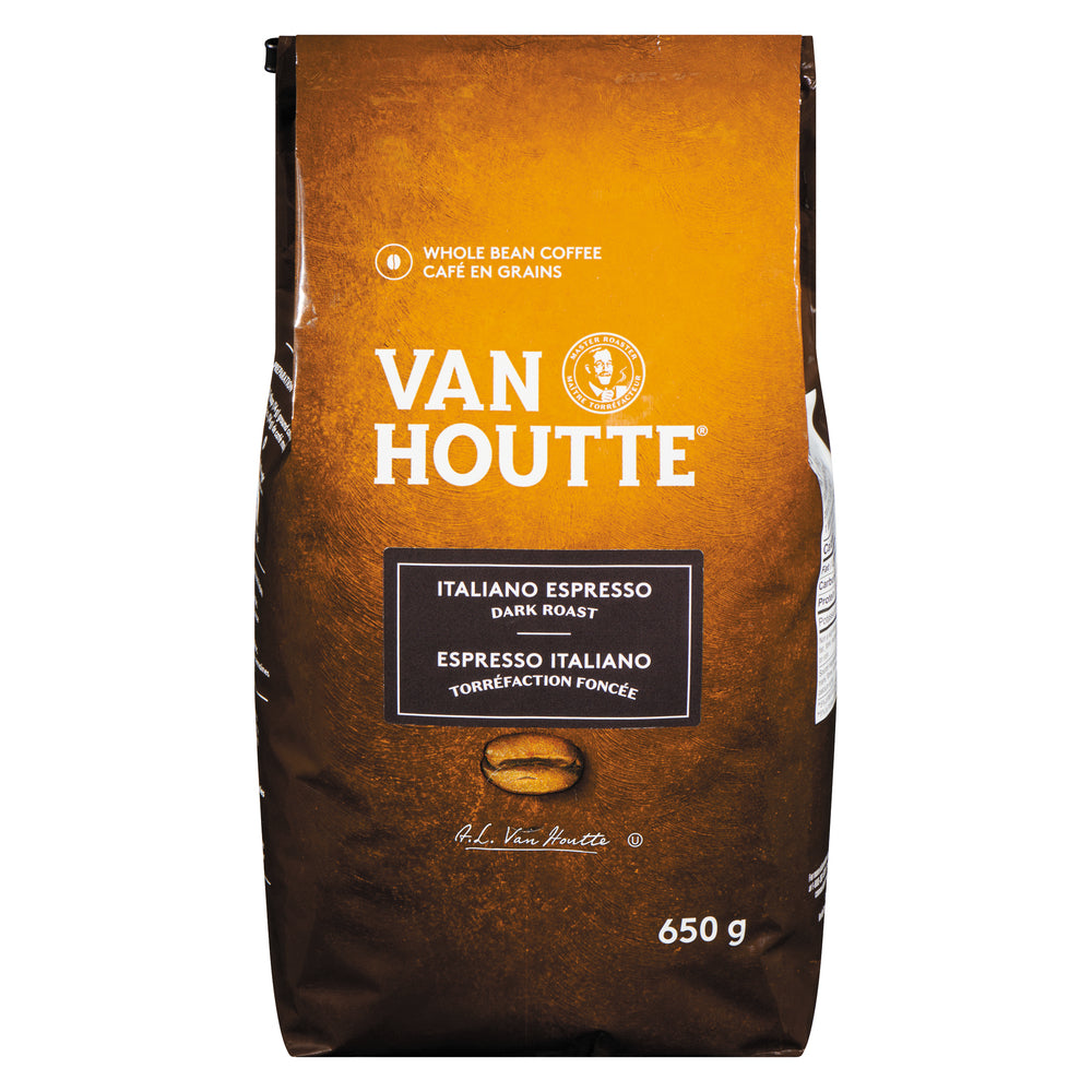 VANHOUTTE ESPRESSO ITALIAN DARK WHOLE BEANS, 6 X 650 G