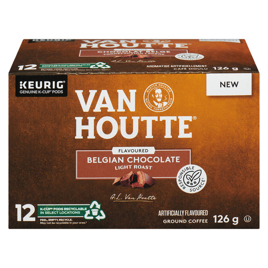 VANHOUTTE BELGIAN CHOCOLATE COFFEE 12 KCUP, 6 X 12 UN
