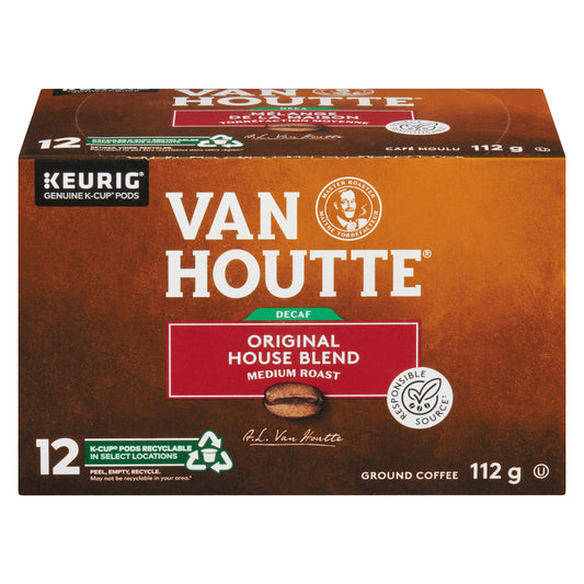 VANHOUTTE DECAFFEINATED MEDIUM-ROAST KCUP, 6 X 112 G