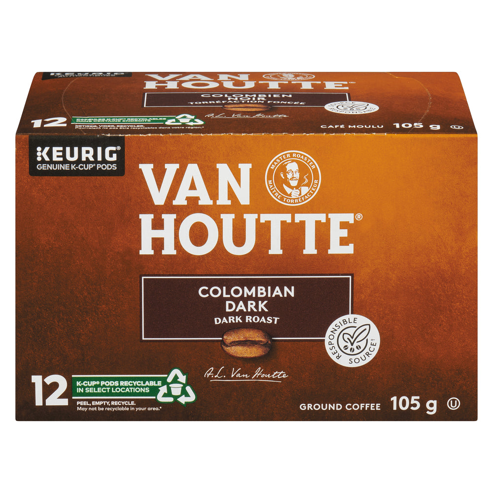 VANHOUTTE COLOMBIAN COFFEE DARK KCUP, 6 X 105 G
