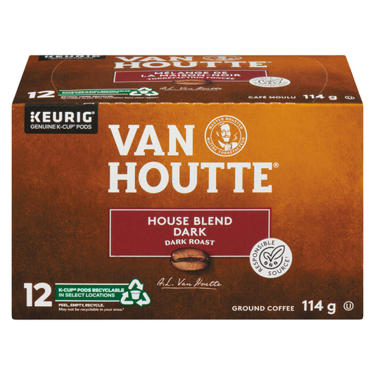 VANHOUTTE COFFEE HONEY BLEND DARK 12 KCUP, 6 X 12 UN