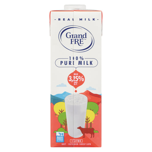 GRAND PRE WHOLE MILK 3.25%, 12 X 1 L