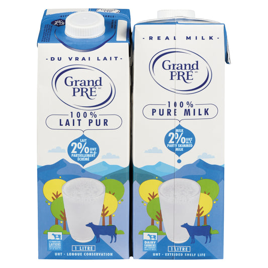 GRAND PRÉ 2% MILK, 6 X 2 L