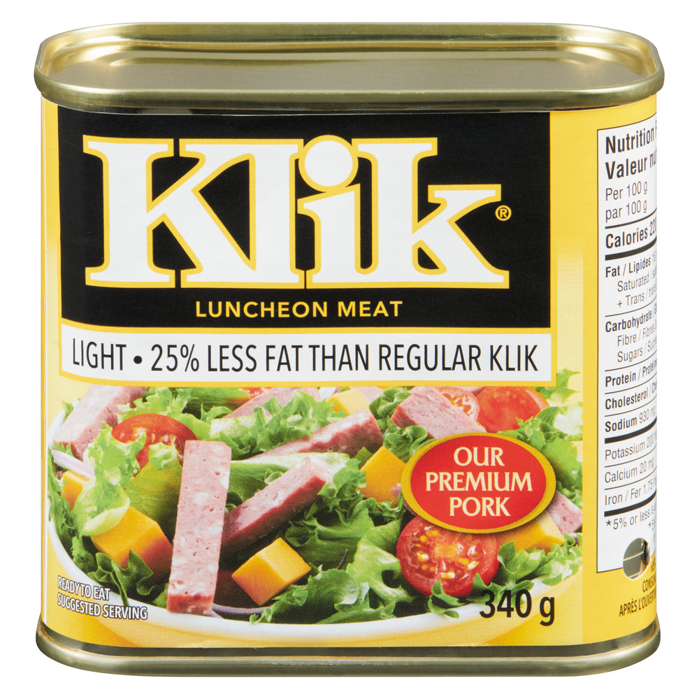 MAPLE LEAF KLIK LUNCHEON MEAT 25% FAT, 24 X 340 G