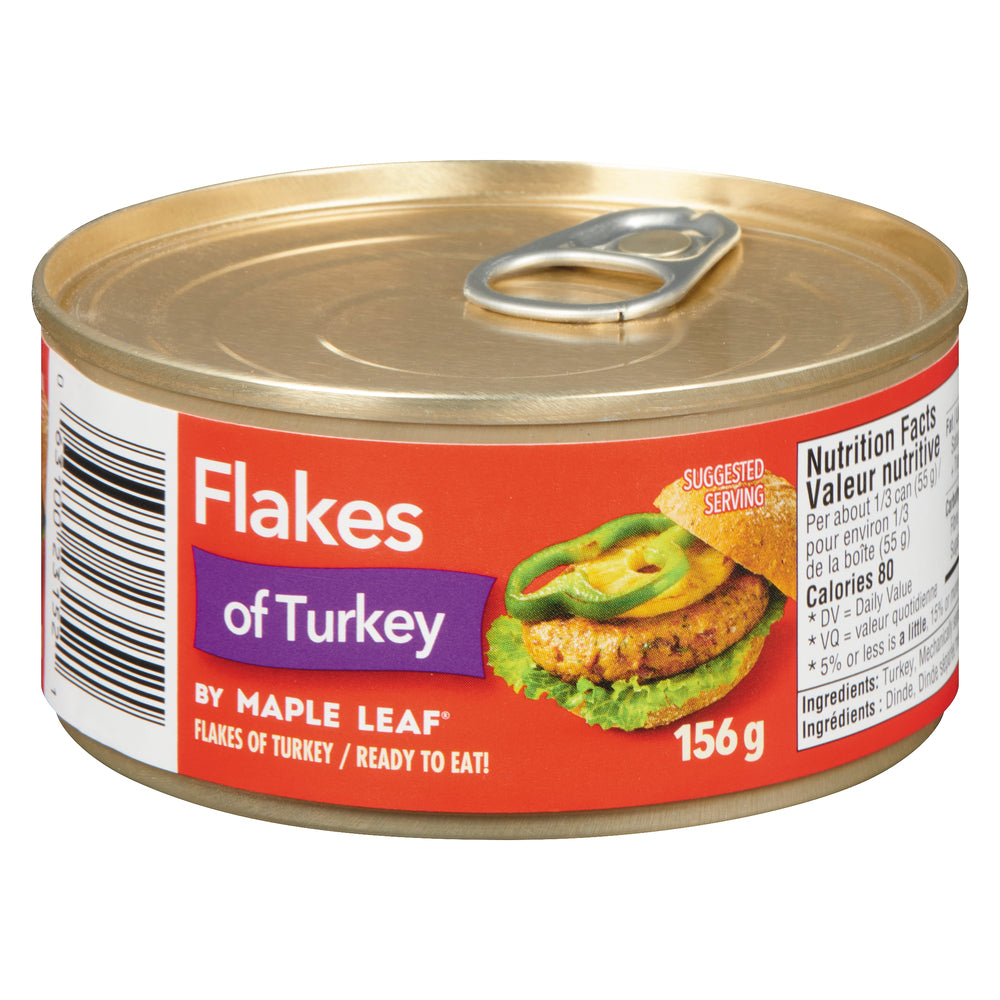 MAPLE LEAF TURKEY FLAKES, 24 X 156 G