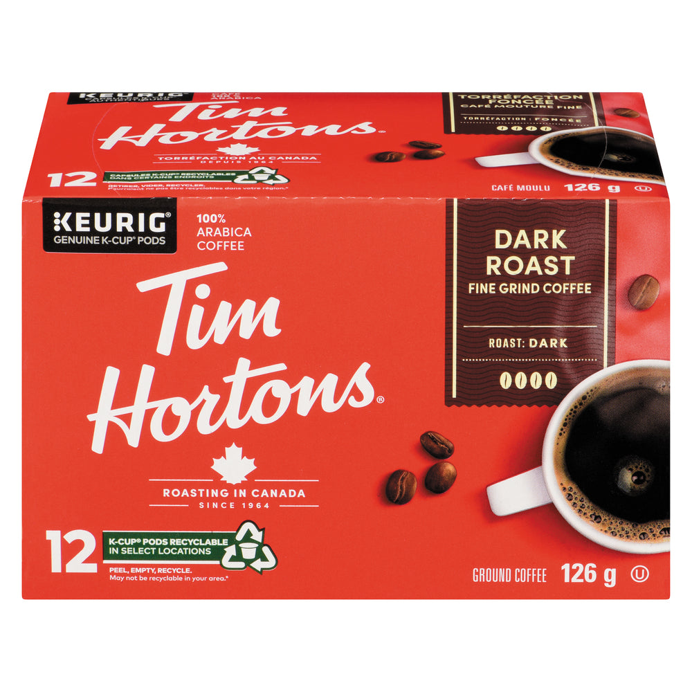 TIM HORTONS DARK COFFEE 12 KCUP, 6 X 12 UN