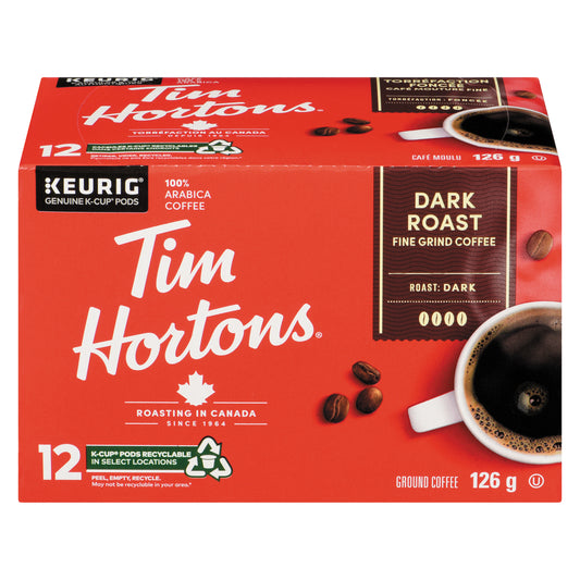 TIM HORTONS DARK COFFEE 12 KCUP, 6 X 12 UN