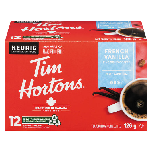 TIM HORTONS FRENCH VANILLA 12 KCUP, 6 X 12 UN