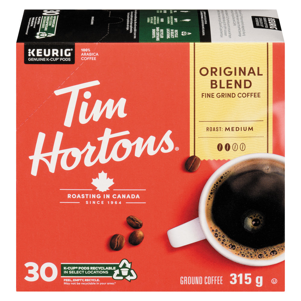 TIM HORTONS ORIGINAL BLEND COFFEE, 4 X 30 UN