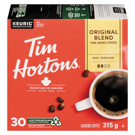 TIM HORTONS ORIGINAL BLEND COFFEE, 4 X 30 UN