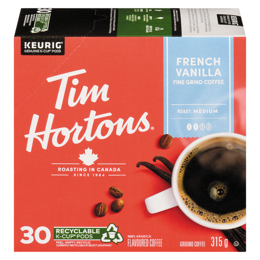 TIM HORTONS FRENCH VANILLA 30 KCUP, 4 X 30 UN