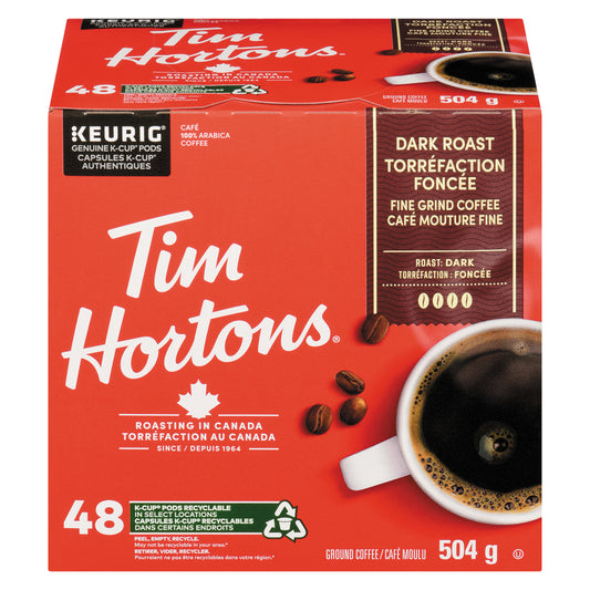 TIM HORTONS K-CUP DARK ROAST, 4 X 48 UN