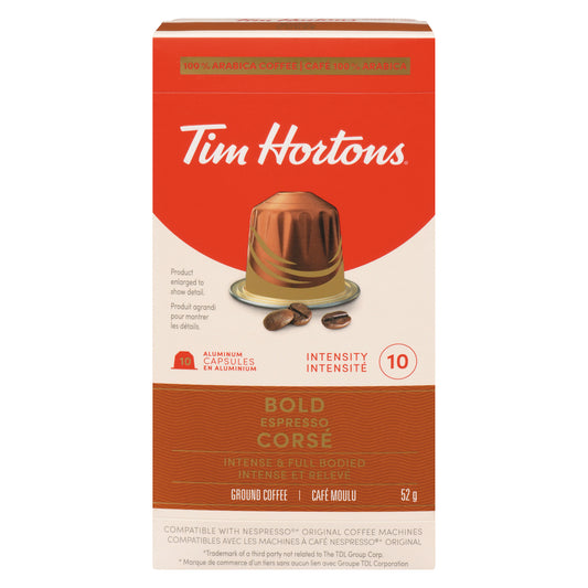 TIM HORTONS NESPRESSO BOLD ESPRESSO, 10 X 10 UN