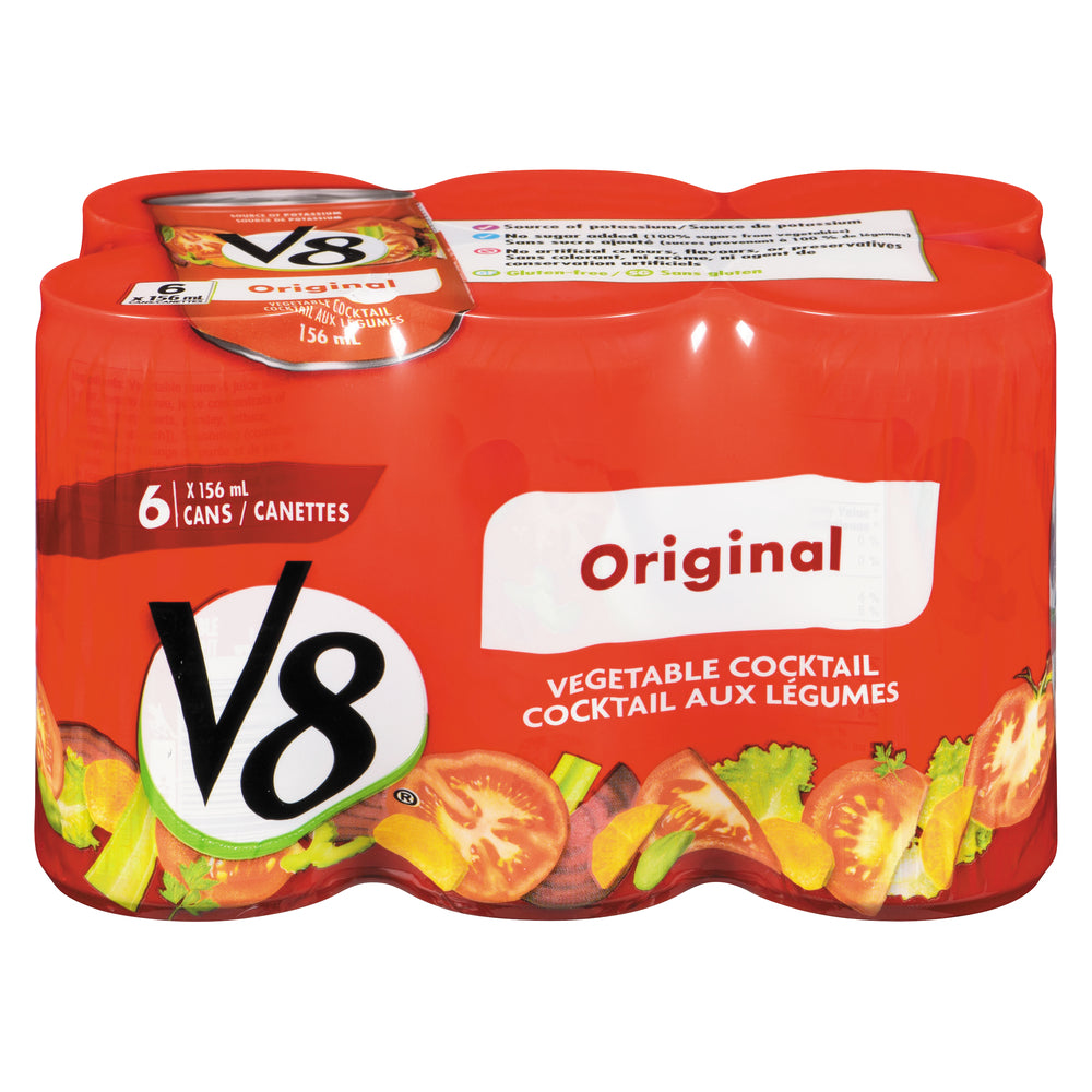 V8 VEGETABLE COCKTAIL, 8 X 6 X 156 ML