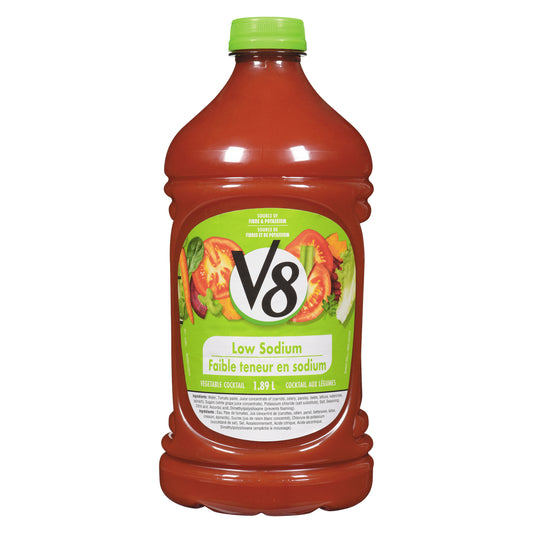 V8 LOW SODIUM VEGETABLE COCKTAIL, 8 X 1.89 L