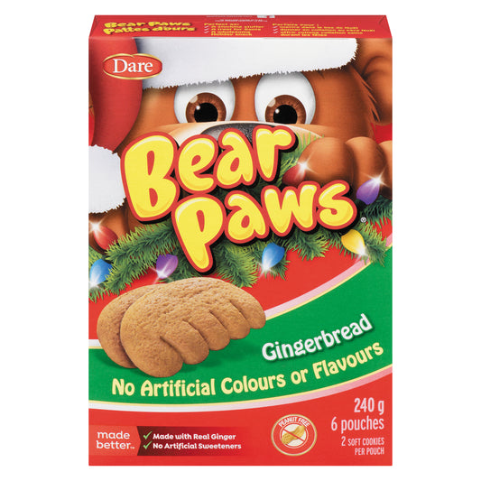 DARE BEAR PAW GINGERBREAD BISCUITS, 12 X 240 G