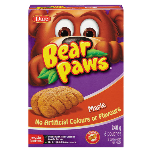 DARE BEAR PAW MAPLE BISCUITS, 12 X 240 G