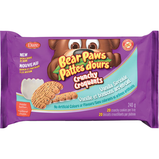 DARE BEAR PAWS BITE VANILLA COOKIES, 12 X 240 G