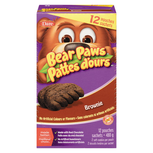DARE BEAR PAW BROWNIE BISCUITS, 6 X 480 G