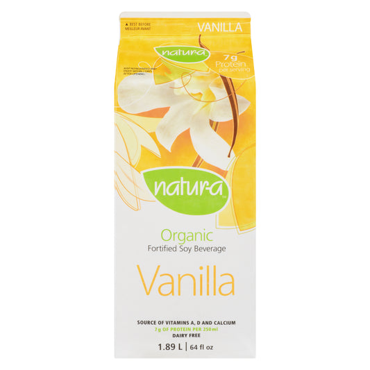 NATURA BOISS ORGANIC VANILLA SOY GLUTEN-FREE, 6 X 1.89 L
