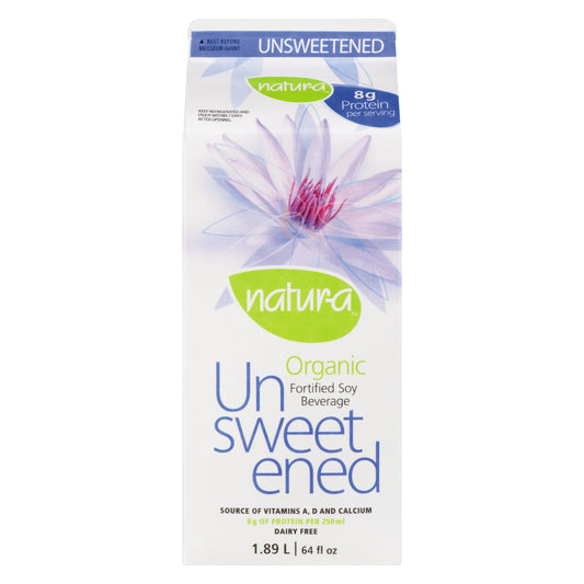 NATURA BOISS ORGANIC UNSWEETENED CHOCOLATE SOY GLUTEN-FREE, 6 X 1.89 L