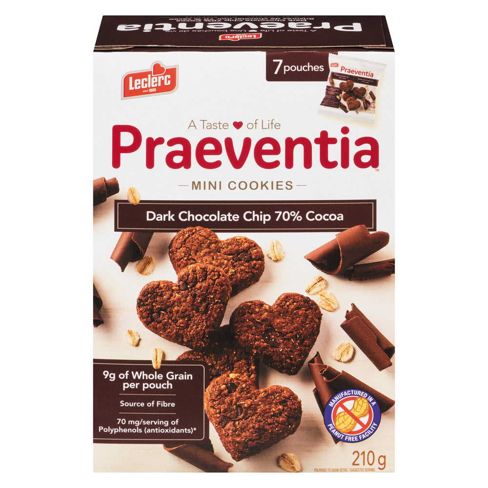 LECLERC PRAEVENTIA BISCUIT 70% CHOCOLATE, 12 X 210 G
